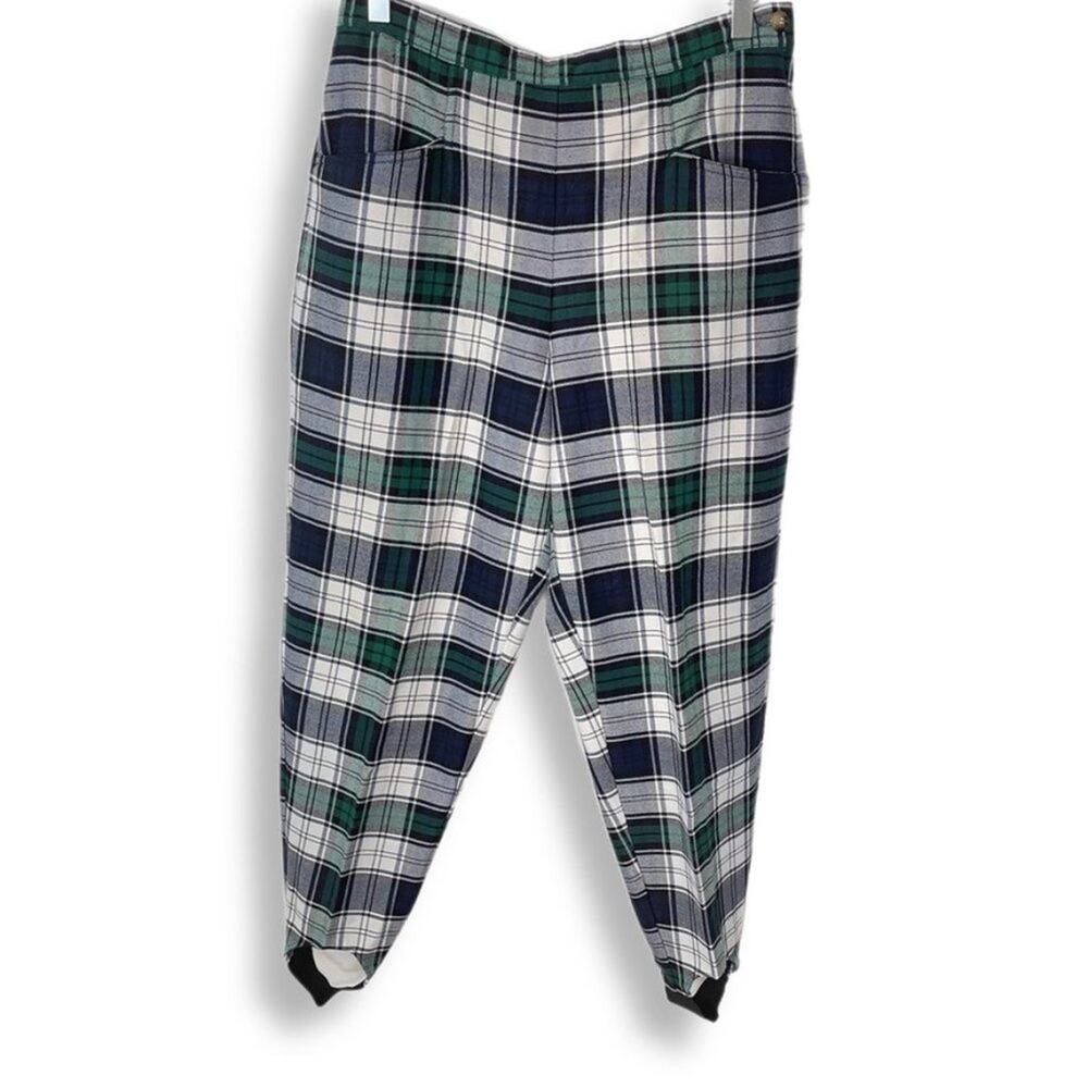 Vintage 90s Express Plaid Stirrup Pants Sz 13/14 R